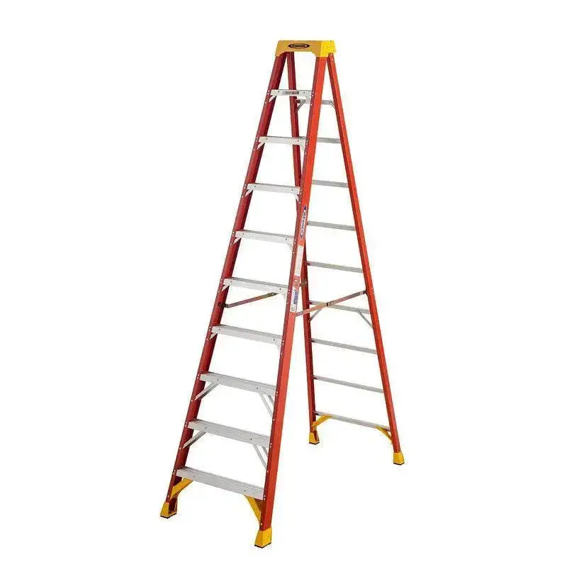 10-Foot Fiberglass Step Ladder – Lightweight, Non-Conductive Construction, OSHA-Certified Safety Standards (Model 6210) 2