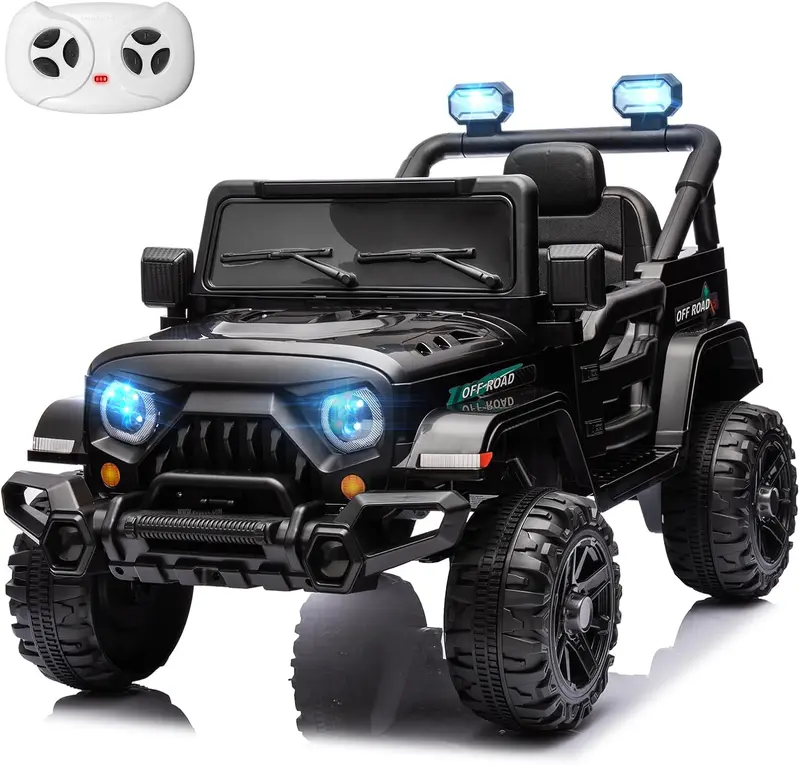12V Remote-Controlled Ride-On Truck for Children – Twin 35W Motors, Bluetooth Audio, Dynamic LED Lighting, Suspension System & Safety Harness (Rosy Color) 2