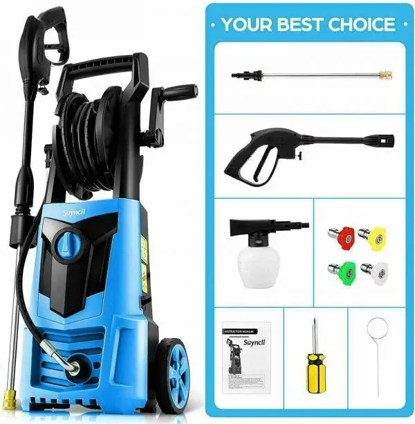2.4 GPM Electric Pressure Washer – 3000 PSI High-Efficiency Cleaning System with Thermal Overload Protection
