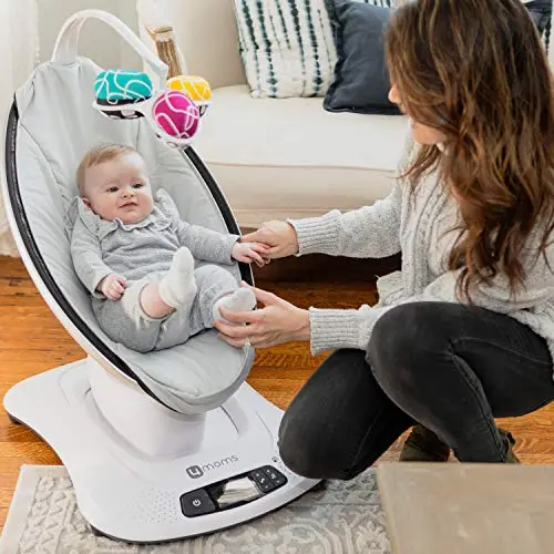 4moms mamaRoo 4 Multi-Motion Infant Swing – Intelligent Bluetooth Rocker with Five Distinct Motion Options