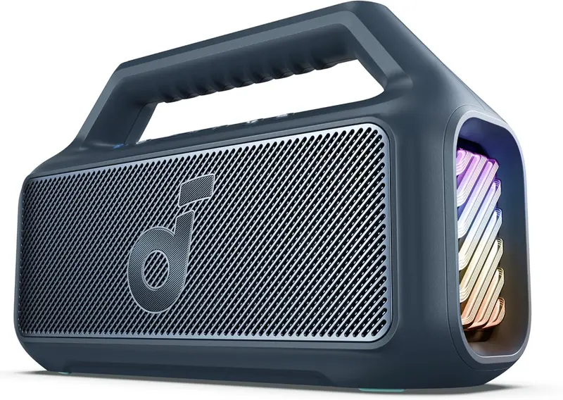 80W IPX7 Waterproof Bluetooth Speaker – Portable Outdoor Speaker with BassUp 2.0, 24-Hour Battery, RGB Lighting & Custom EQ