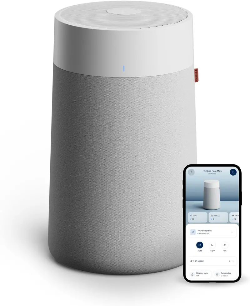 Blueair Blue Pure 311i Max Smart Air Purifier – HEPASilent Technology, Covers Up to 1,858 sq ft/hr, Targets Allergens, Smoke & Viruses