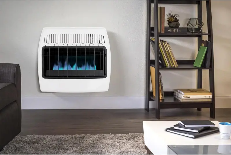Calorie Compact Vent-Free Wall Heater – Liquid Propane Blue Flame Indoor Heating Unit