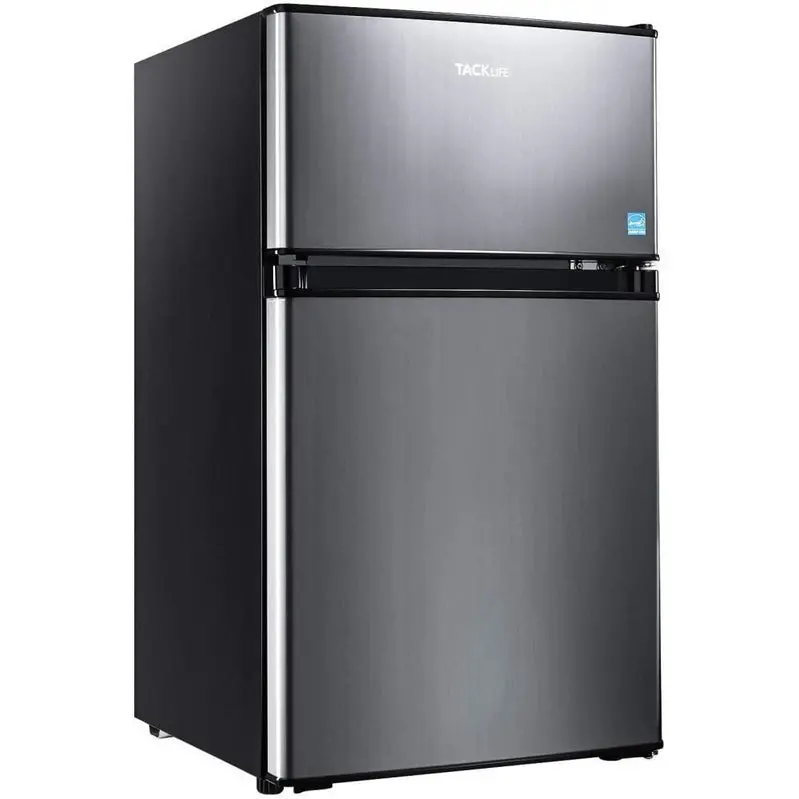 Compact 3.1 Cu Ft Mini Refrigerator with Freezer Compartment and Bright Interior LED Lighting