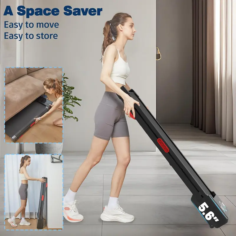 Compact Under-Desk Walking Pad Treadmill – Auto Incline, High Weight Capacity & Bluetooth Audio