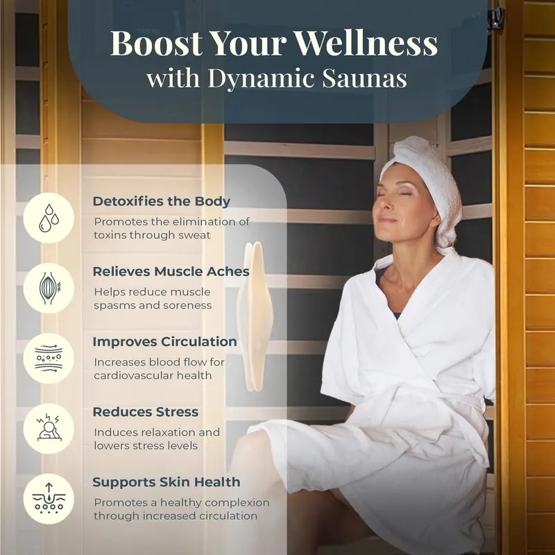 Dynamic Saunas Andora Two-Person Far Infrared Sauna – Low-EMF Technology in Canadian Hemlock Wood