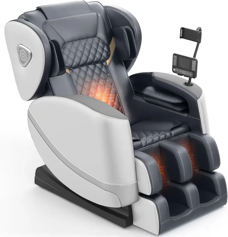Full-Body Zero Gravity Massage Chair Featuring 10-Point Roller System, Heat Therapy, Bluetooth Audio, and Touchscreen Control 2