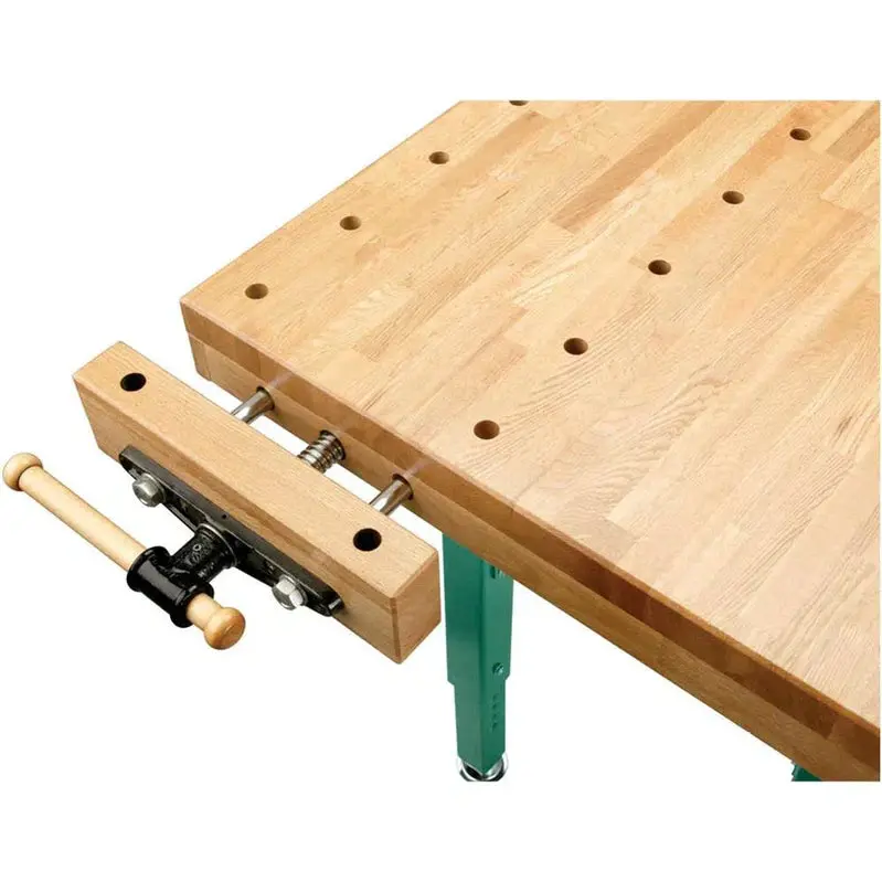 Grizzly Industrial T10157 Heavy-Duty Oak Workbench with Reinforced Steel Legs