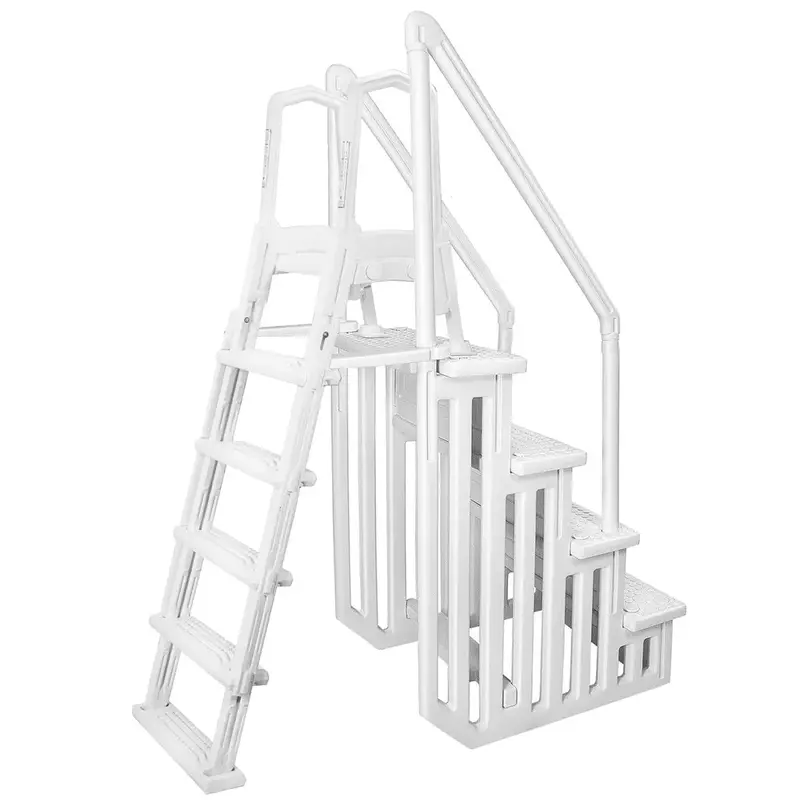 Heavy-Duty A-Frame Pool Ladder for Above-Ground Pools – Wide-Step Entry Design