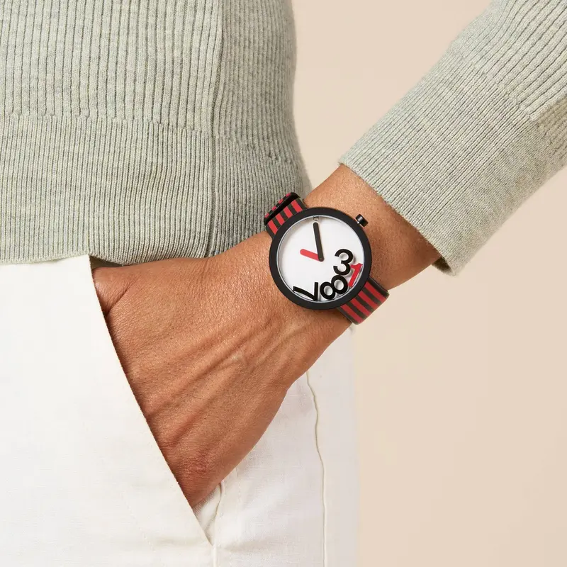 Hey Studio Red Analog Watch for Kids – Playful Timekeeping Design