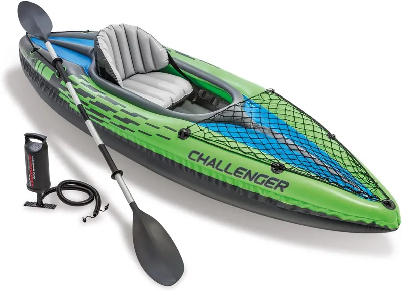Intex Challenger Inflatable Kayak Bundle — Features 86-Inch Paddles and High-Capacity Air Pump
