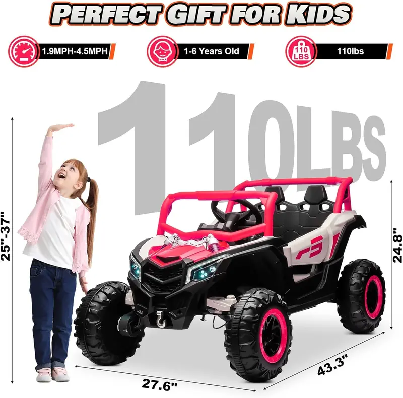 JOYRACER Bluetooth 4WD RC Car for Kids – MP3 Playback, LED Headlights & Enhanced Shock Absorption