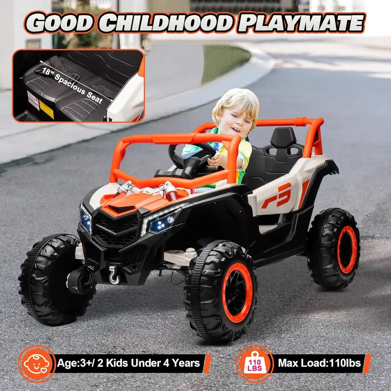 JOYRACER Remote-Controlled Kids' RC Car Featuring 4x150W Motors & Bluetooth Audio