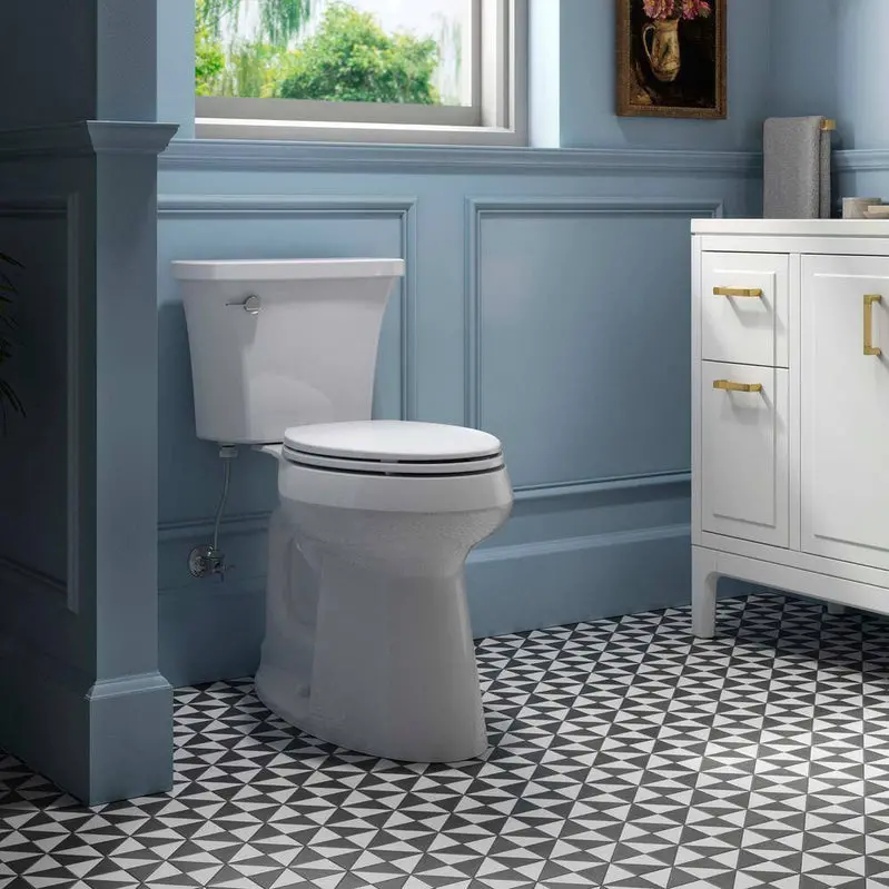 KOHLER Highline Arc Extra-Tall Elongated Toilet – Single-Flush Efficiency, White Finish, Includes Premium Soft-Close Seat (Model 78305-0)
