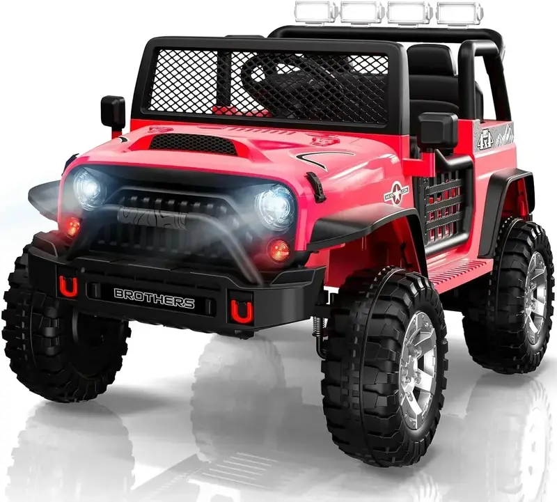 L8 Two-Seater 12V Kids’ Electric Ride-On Car – Remote Control, 4-Wheel Suspension & Bluetooth Audio