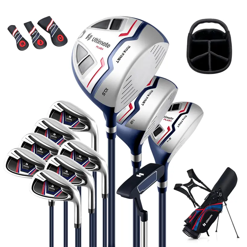 Men’s Complete Golf Club Set Including Driver, Irons, Putter, and Carry Bag