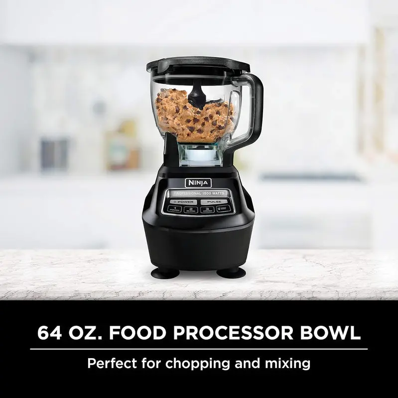 Ninja BL770 Mega Kitchen System – 1500W Blender and Food Processor with 72-Oz Pitcher, 64-Oz Bowl, and Two 16-Oz To-Go Cups