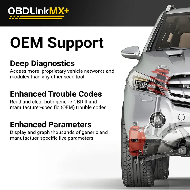 OBDLink MX+ Bluetooth OBD2 Scanner – Universal Vehicle Diagnostics Tool for iOS, Android, and Windows