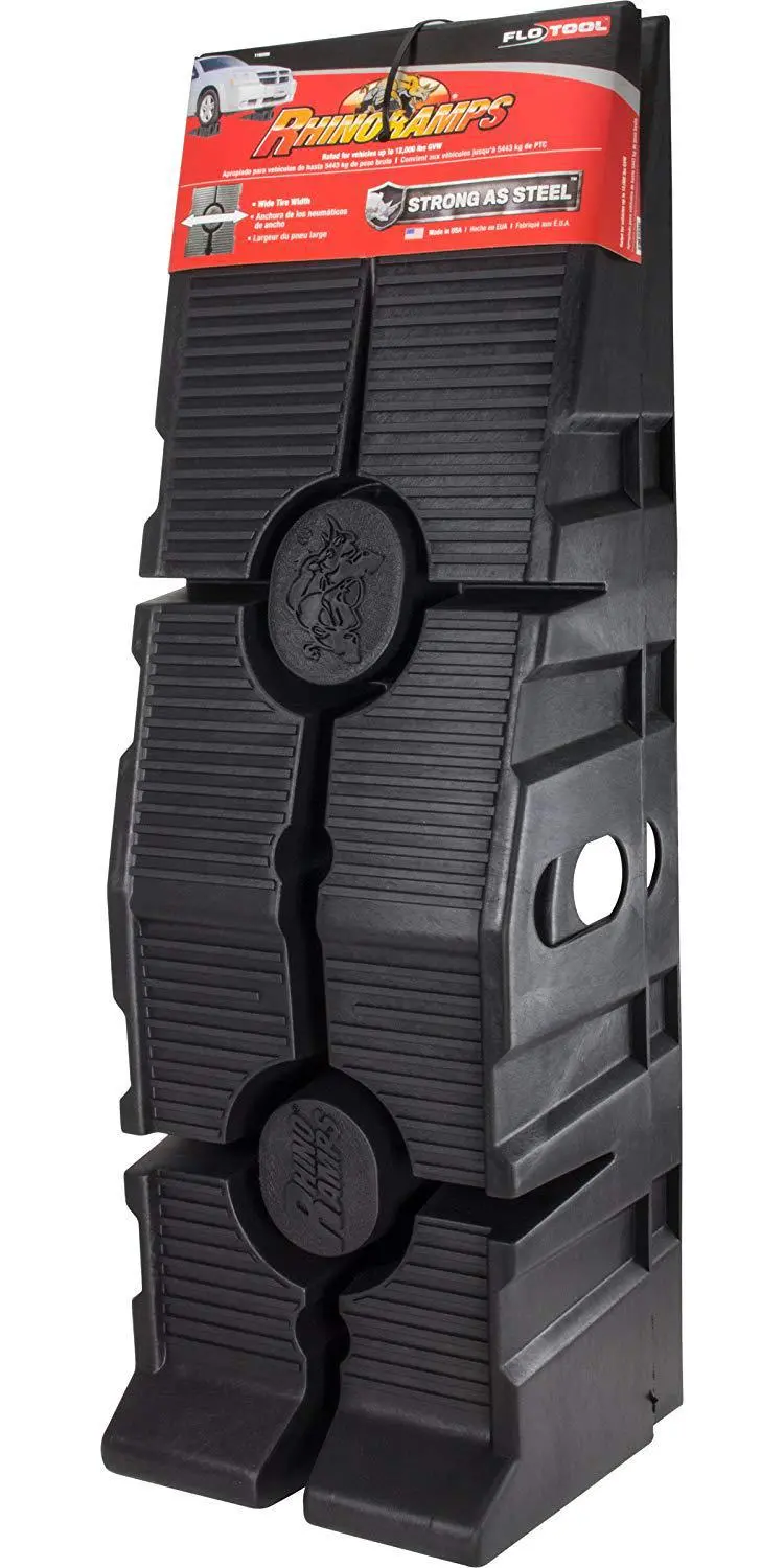RhinoGear RhinoRamps Heavy-Duty Vehicle Lift Ramps – 12,000-Pound GVW Capacity