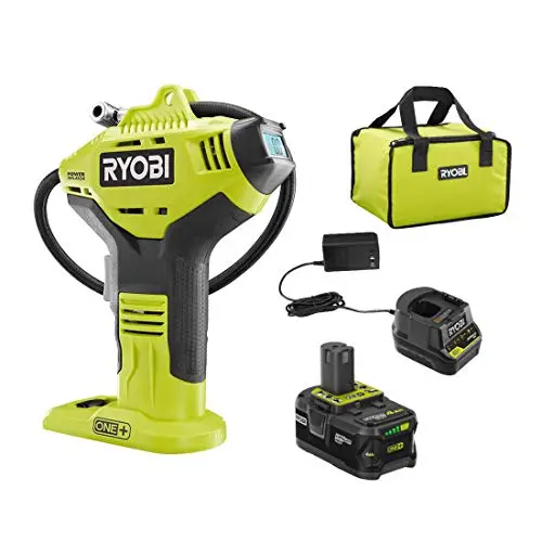 RYOBI ONE+ 18V Cordless Digital Tire Inflator – Precision Gauge, Includes Lithium-Ion Battery and Charger