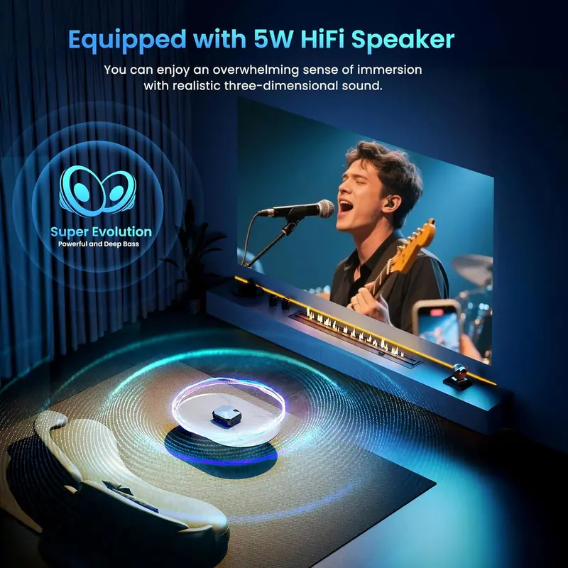 Smart 4K Projector with Netflix Integration – 5G WiFi 6, Bluetooth 5.3, High-Lumen Output