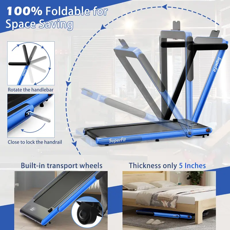 Smart Folding Under-Desk Treadmill – 2.25HP Model with Bluetooth App Control