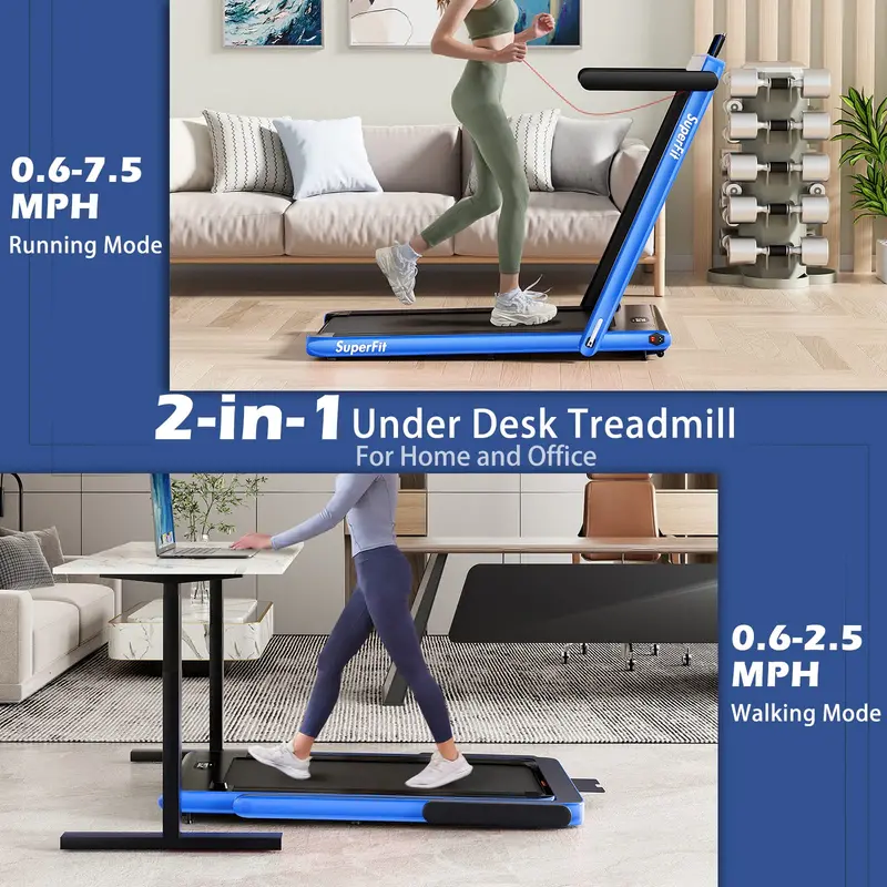 Smart Folding Under-Desk Treadmill – 2.25HP Model with Bluetooth App Control