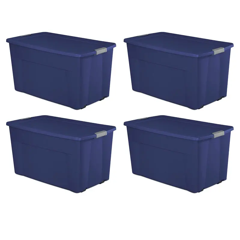 Stadium Blue 45-Gallon Wheeled Latch Tote – Pack of 4