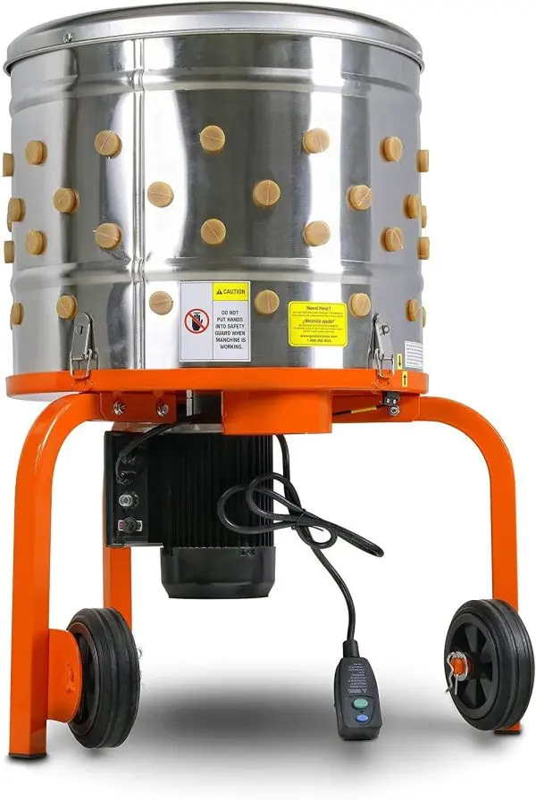 SuperHandy 1 HP Electric Chicken Plucker – Stainless Steel Construction, 92-Finger Drum, Heavy-Duty Poultry Processing