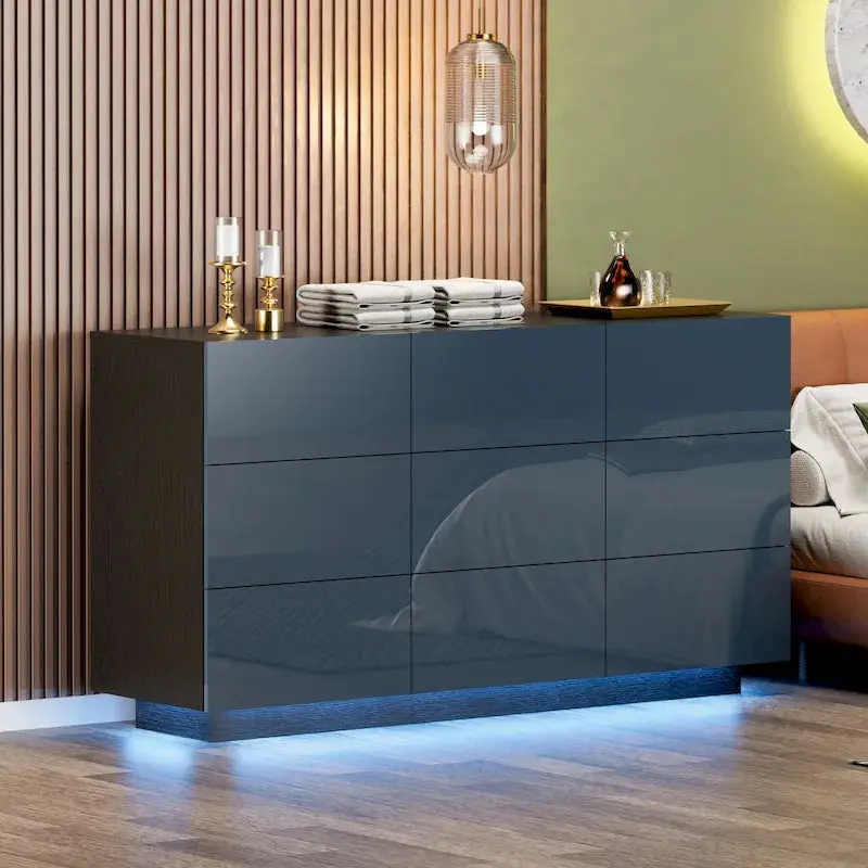 Tall 9-Drawer Dresser Tower for Bedrooms – Lighted Vertical Storage Cabinet with Smart Organization
