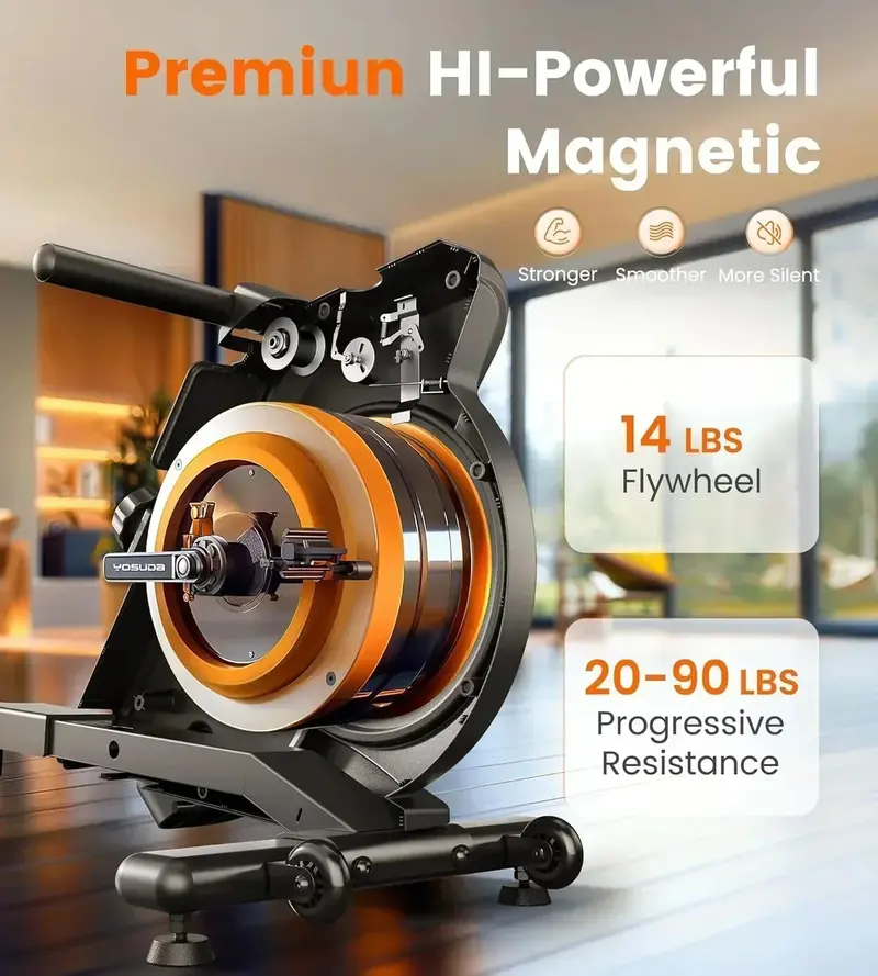 YOSUDA Bluetooth Magnetic Rowing Machine – Quiet, Connected Indoor Rowing Experience